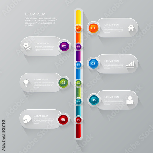 Timeline process mindmap report vector infographics