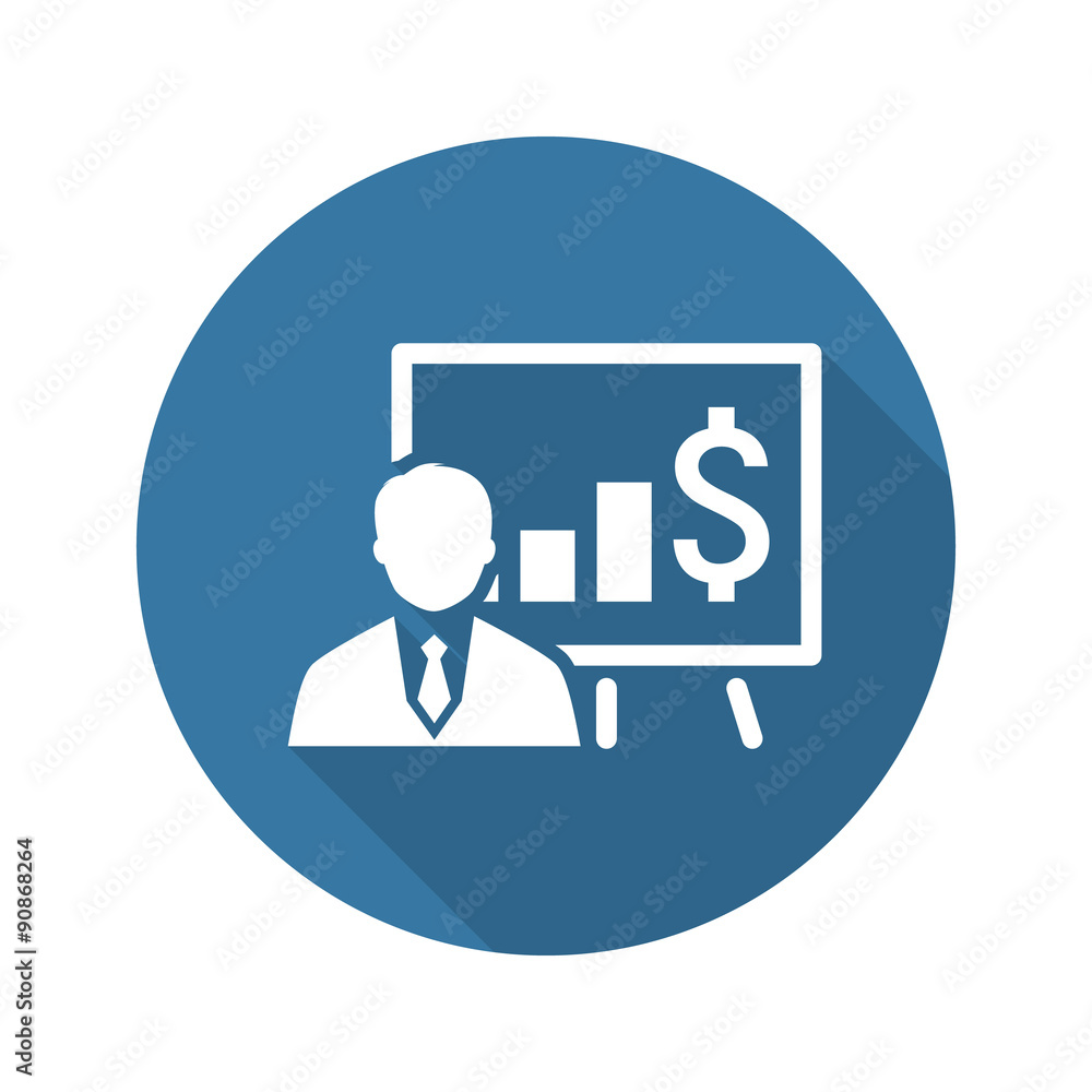 Business Training Icon. Online Learning. Flat Design. Business Training Icon. Online Learning. Flat Design.