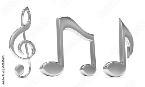 music note 3D, on white