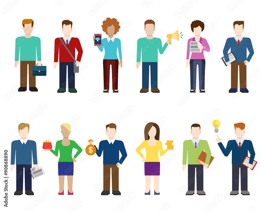 Flat vector modern people icons, professional worker, lifestyle Flat vector modern people icons, professional worker, lifestyle