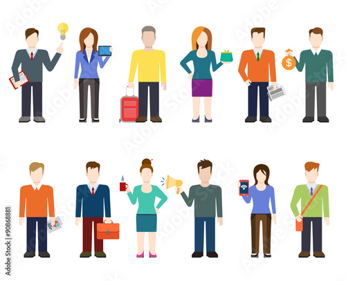 Fotografía Flat vector modern people icons, professional worker, lifestyle
