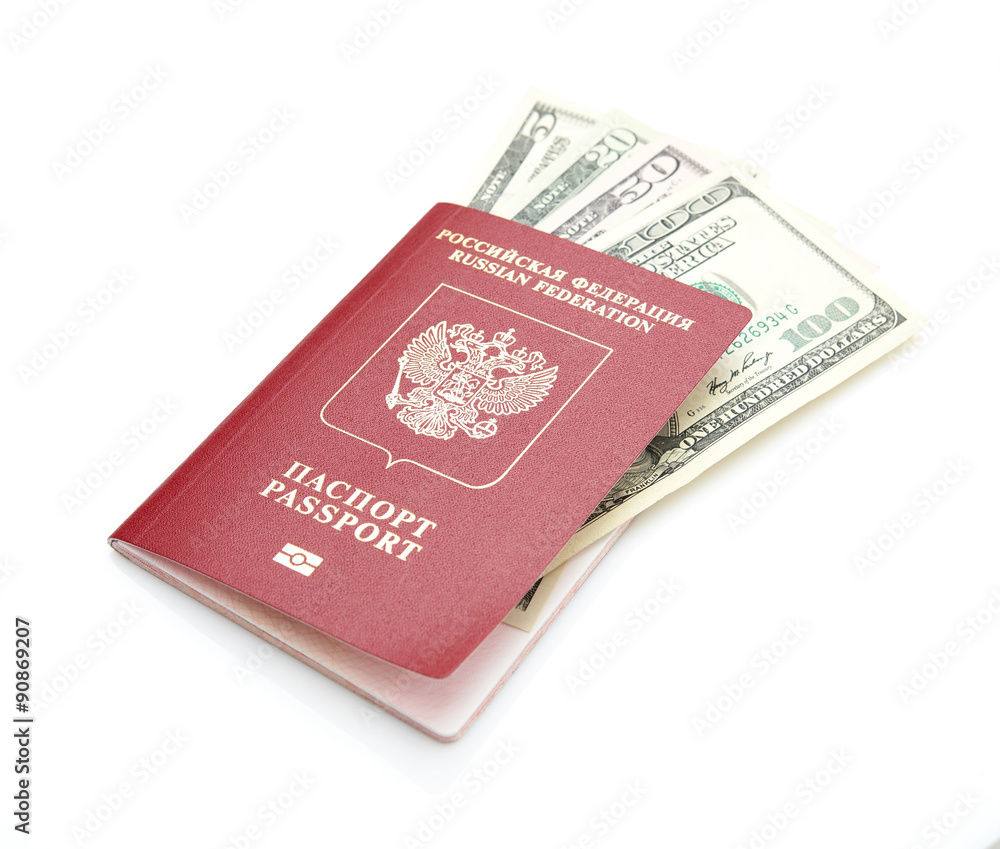 Russian passport with American dollars Russian passport with American dollars