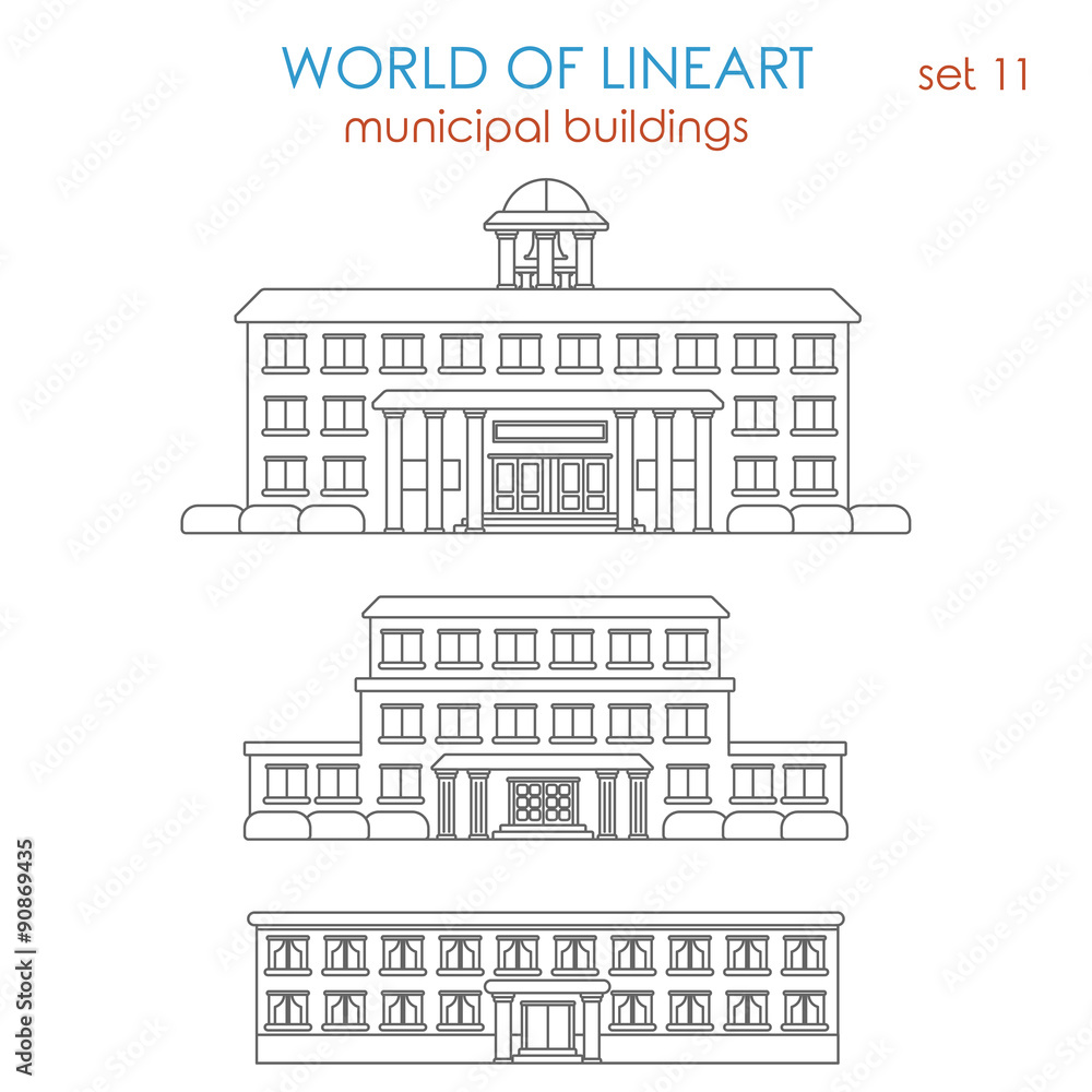 Lineart graphical vector architecture public municipal building