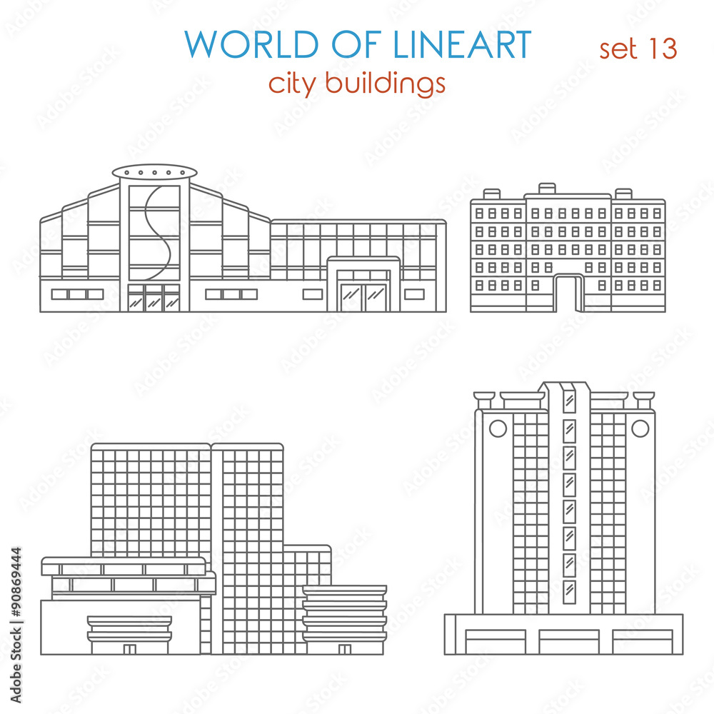 Lineart architecture city modern public municipal building mall Lineart architecture city modern public municipal building mall