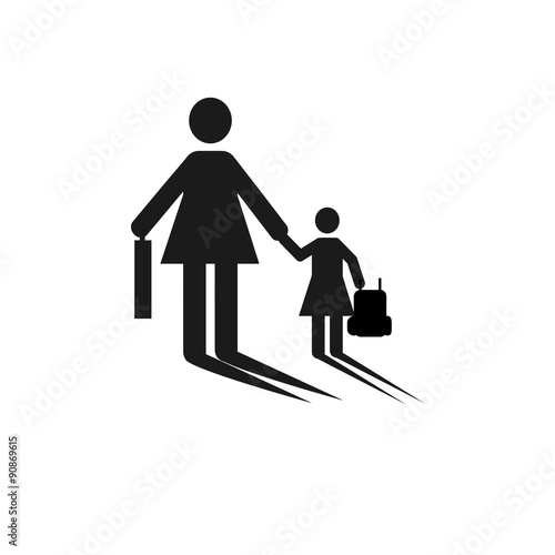 refugees illustration over white color background