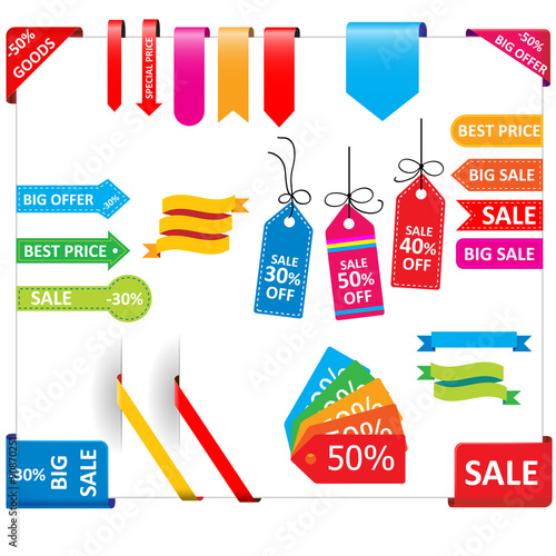 Vector sale icons and tags