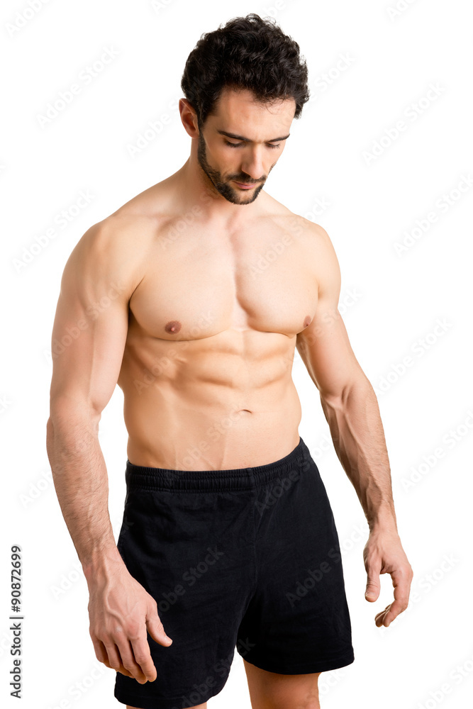 Fit Man Standing Looking Down Fit Man Standing Looking Down