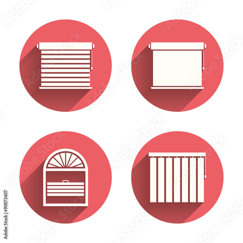 Louvers icons. Plisse, vertical and rolls.