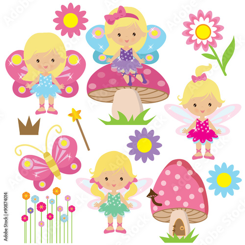 Garden fairy vector illustration