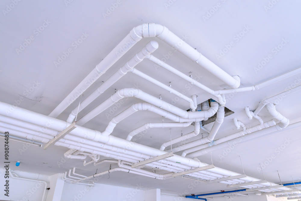Industrial pipes for plumbing system on building. Industrial pipes for plumbing system on building.