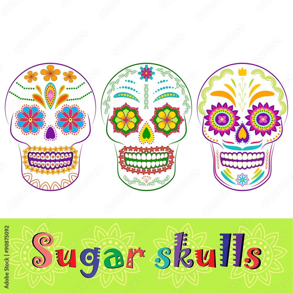 Mexican sugar skull vector collection Mexican sugar skull vector collection