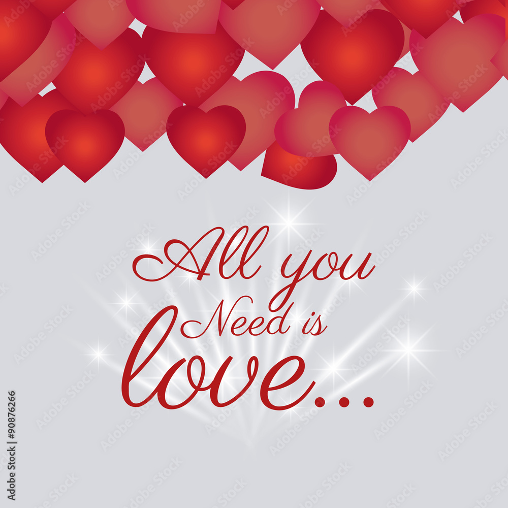 Love card design with red details.