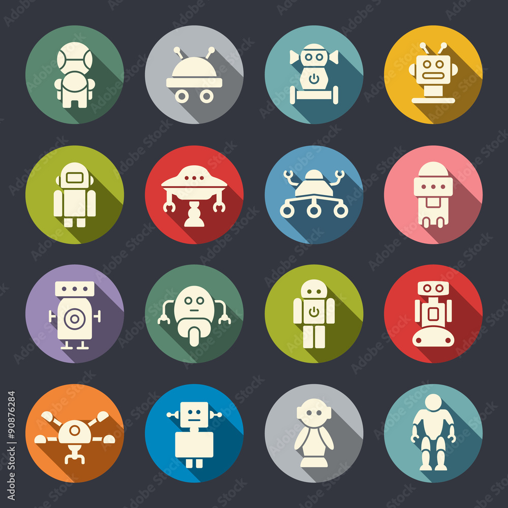 Robots icon set Robots icon set