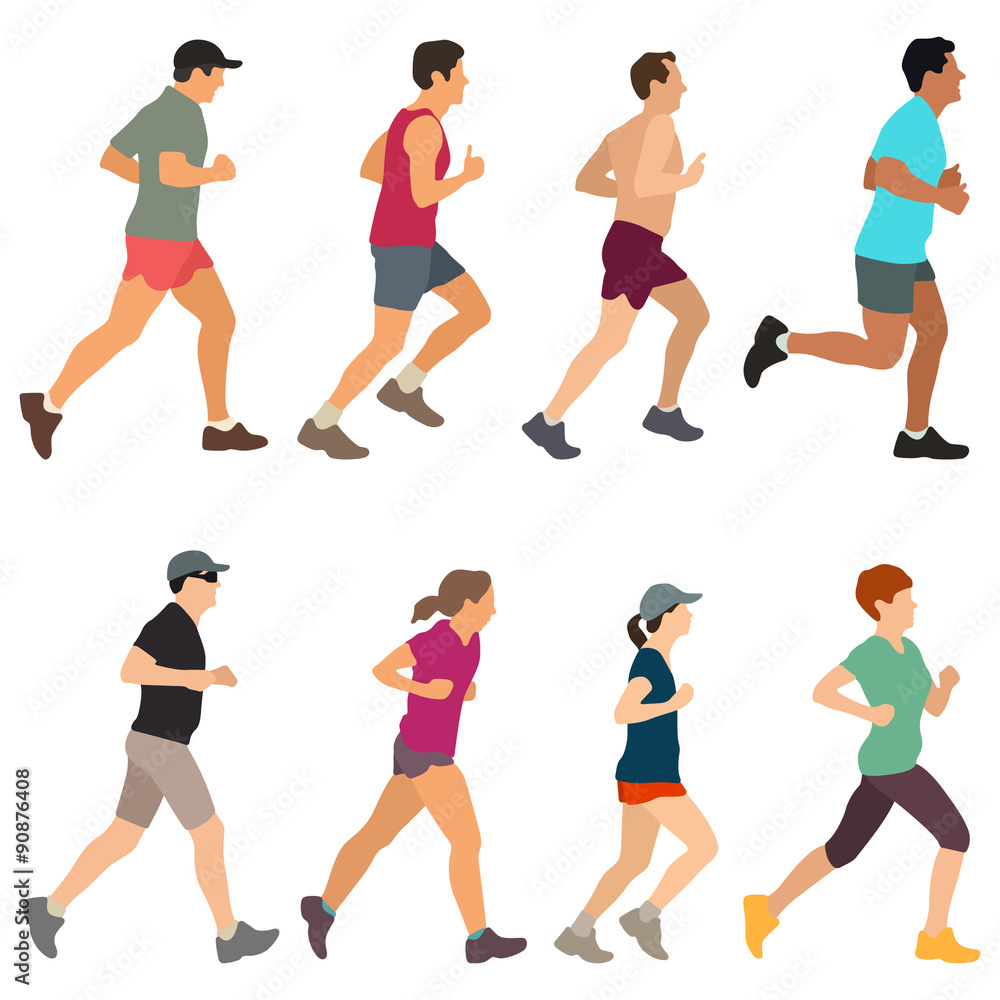 Runners vector set Runners vector set