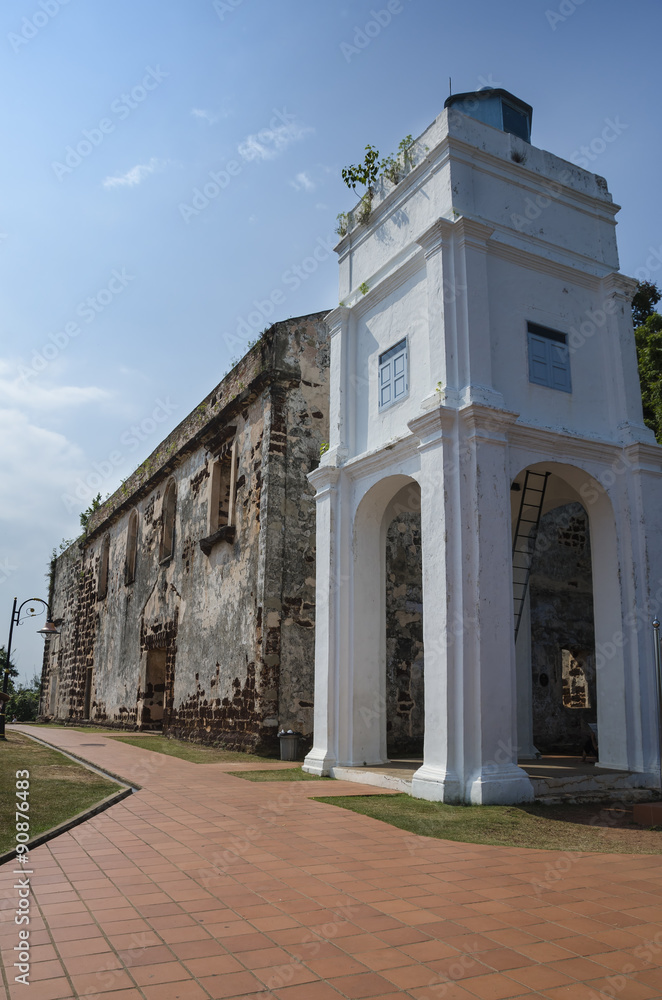 A Famosa Fort Ruins on St Paul Hill - A Famosa fort in Malacca, Malaysia..