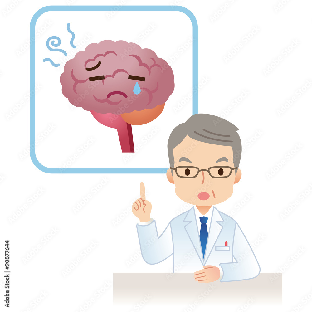 脳について説明する医師　医療