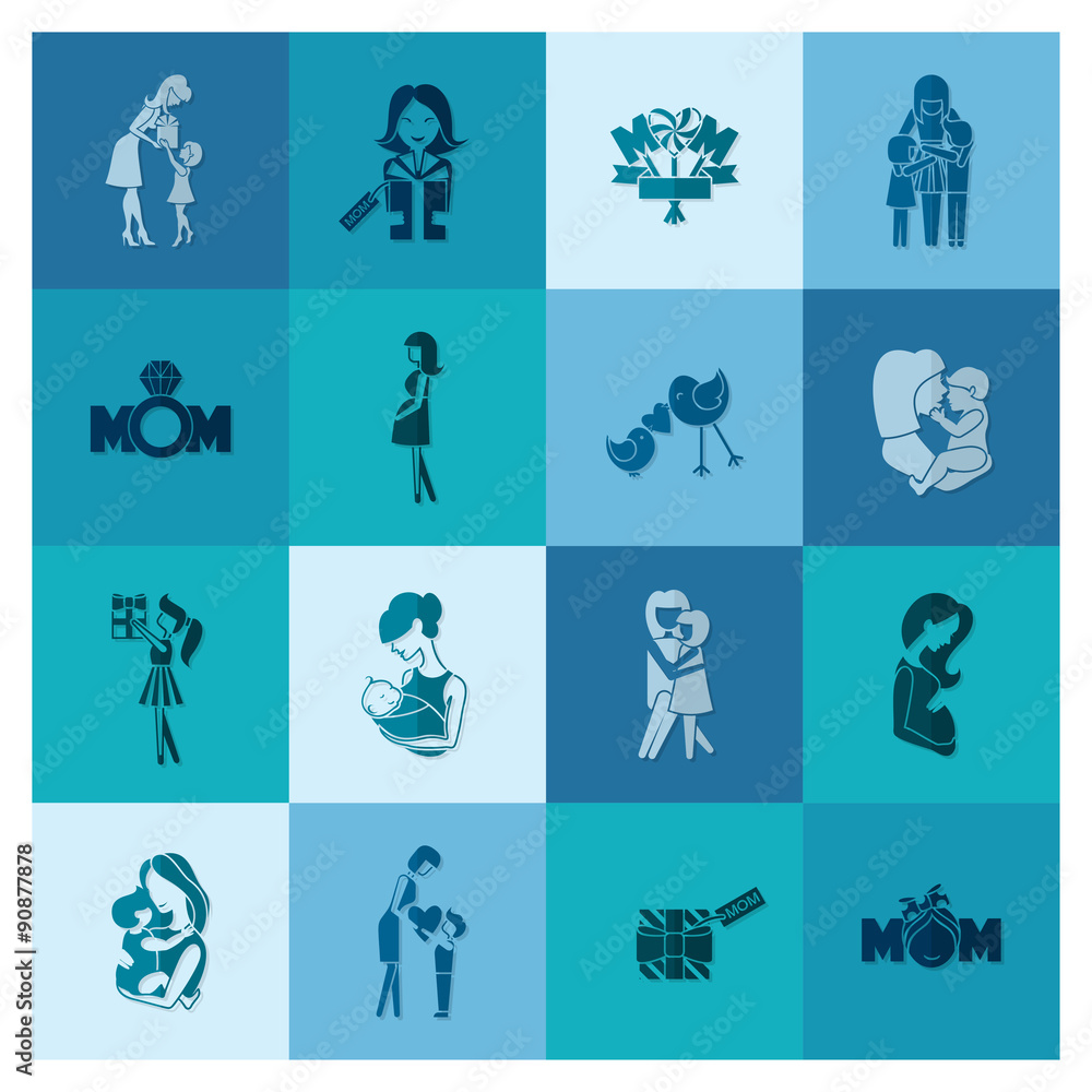 Fototapeta premium Happy Mothers Day Icons