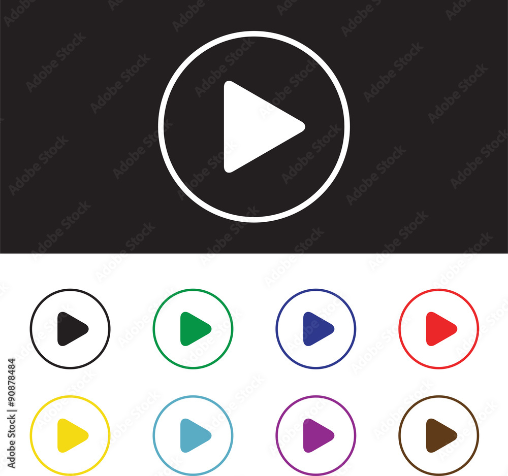 Play button web icon Play button web icon