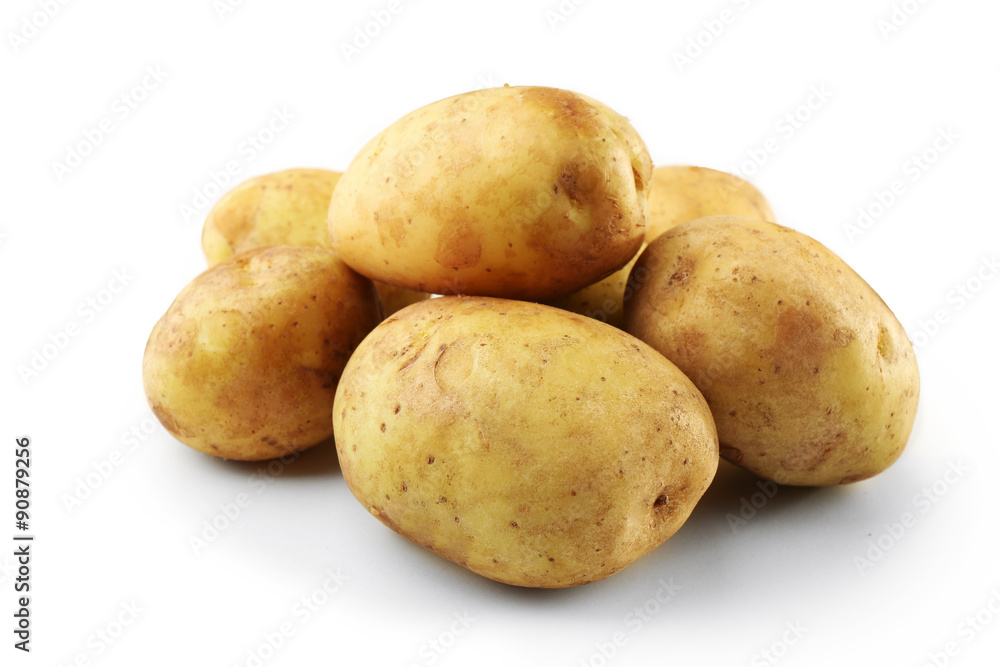 young potatoes isolated on white young potatoes isolated on white