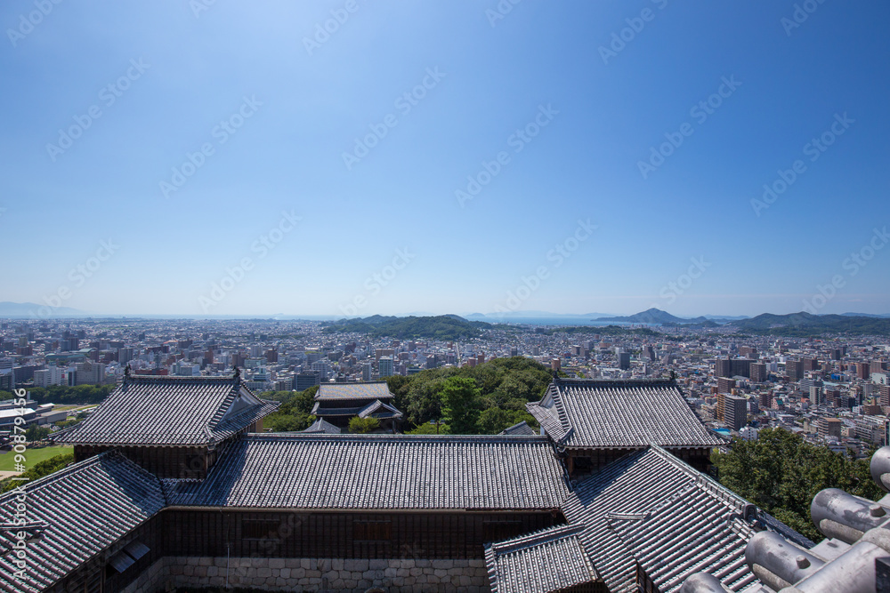 松山城からの松山市の眺め