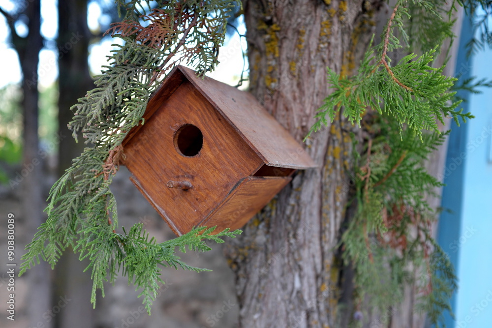 Petit abri pour oiseaux dans un jardin Petit abri pour oiseaux dans un jardin