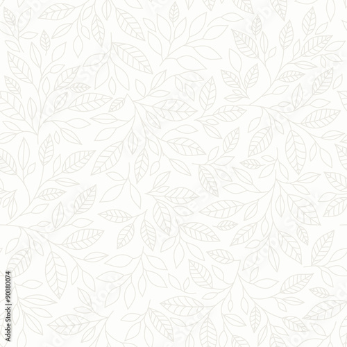 Seamless pattern, stylized leaves on pastel background