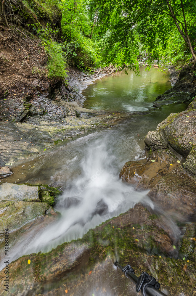 Waterfall in Iwla, Beskid Niski mountain range in Polish Carpathian Mountains Waterfall in Iwla, Beskid Niski mountain range in Polish Carpathian Mountains