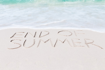 text end of summer on beach