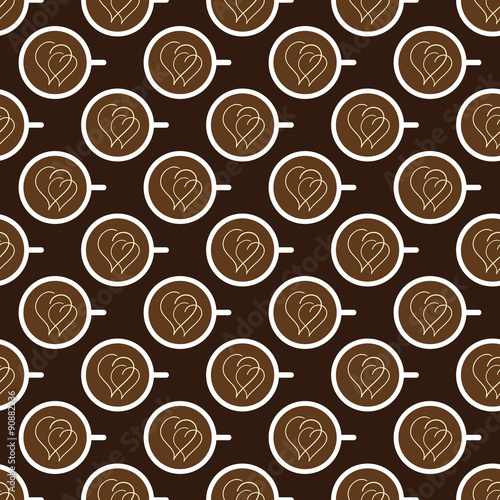 Pattern with coffee cups