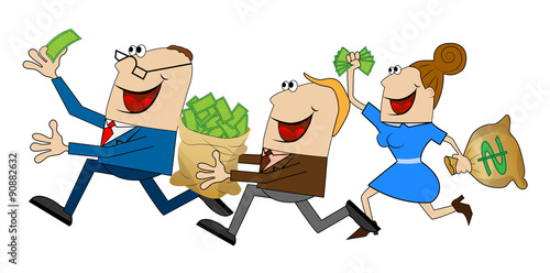funny people fleeing with the money