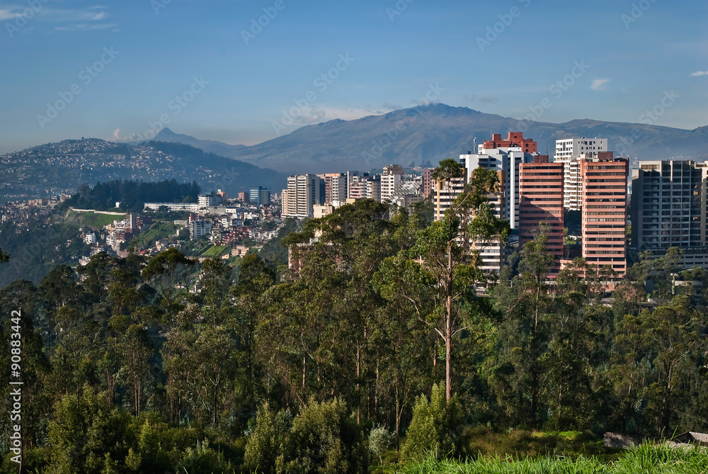 Fototapeta premium Aerial photo ofnorth of Quito, Ecuador