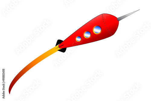 Red Cartoon Rocket
