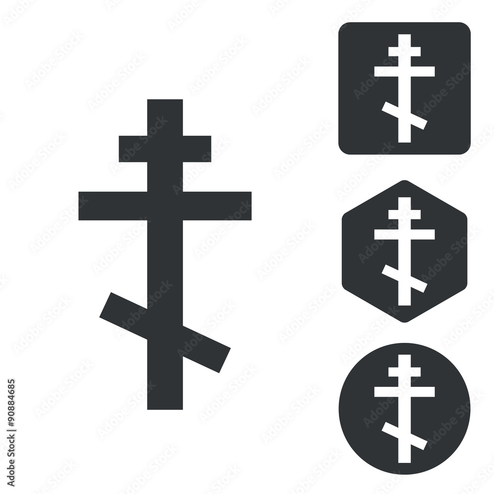 Orthodox cross icon set, monochrome Orthodox cross icon set, monochrome