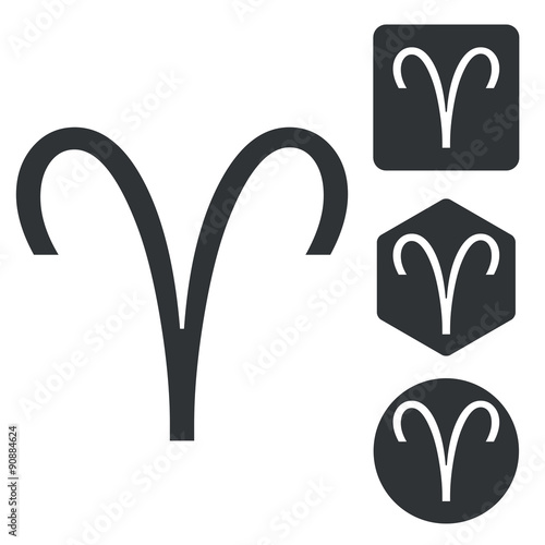 Aries icon set, monochrome