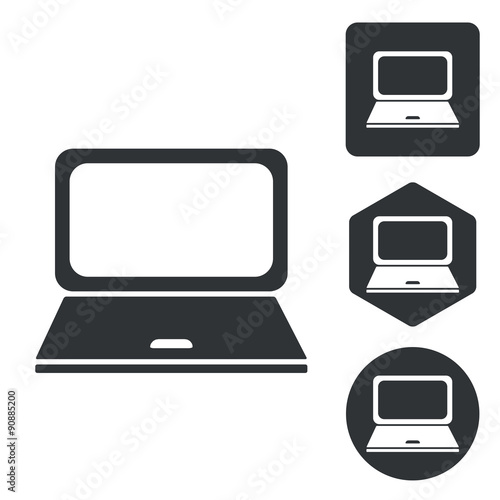 Laptop icon set, monochrome © ylivdesign