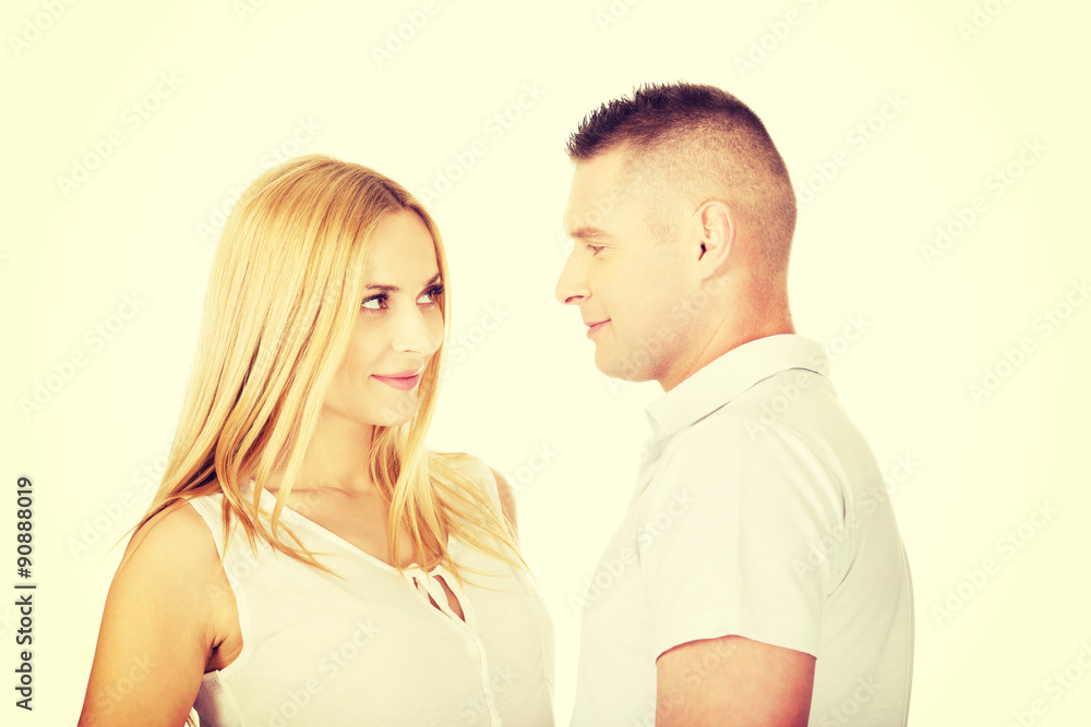 Happy couple looking at each other Happy couple looking at each other