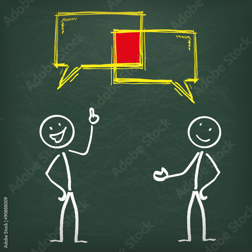 Blackboard Stickman 2 Speech Bubbles Crosstalk