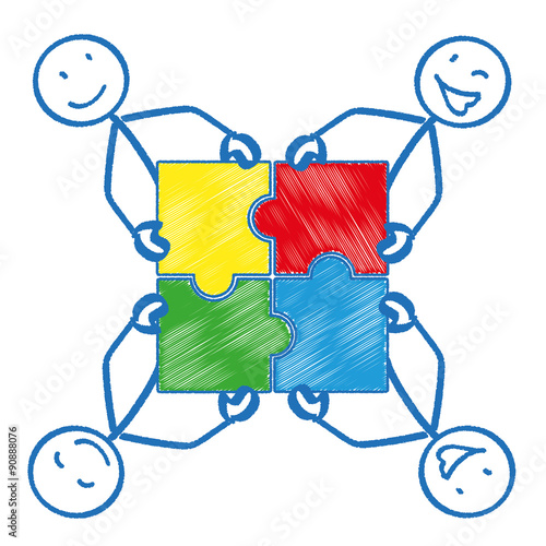 4 Stickman Rectangle Puzzle