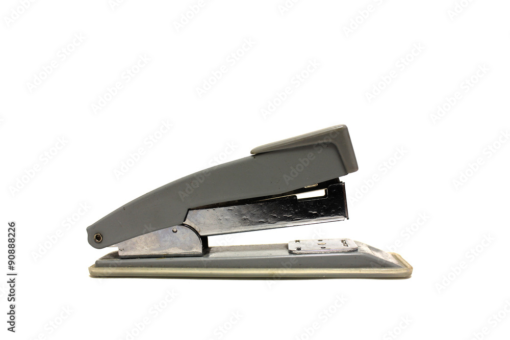 Grey office stapler on white background Grey office stapler on white background
