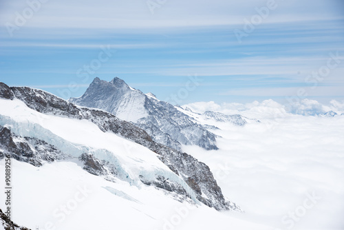 Aletsch Glacier landscape in the Jungfraujoch, Alps, Switzerland © pongpinun