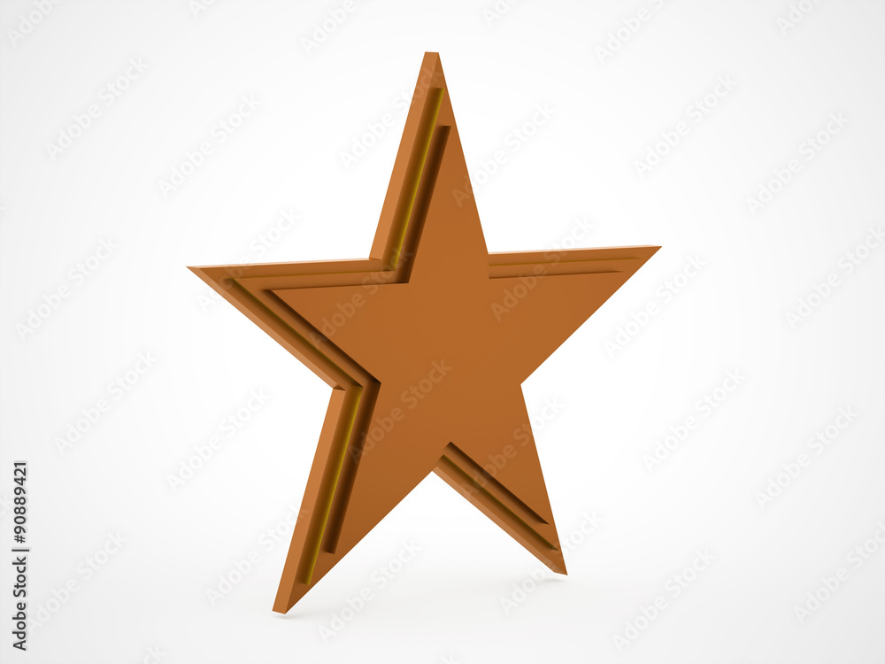 Star rendered isolated on white background Star rendered isolated on white background