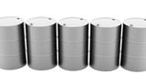 Petrol barrels on white background rendered
