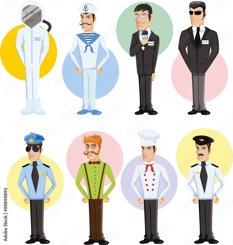 Cartoon vector characters of different professions Cartoon vector characters of different professions