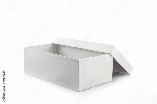 Quadro su tela White shoe box on white background with clipping path.