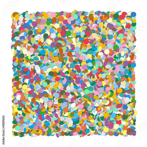 Abstract Colourful Squarish Vector Confetti Heap Background with White Border - Konfetti, Fläche, Vorlage, Quadrat, bunte Fläche, bunt, quadratisch, fröhlich, farbig, Party, Silvester