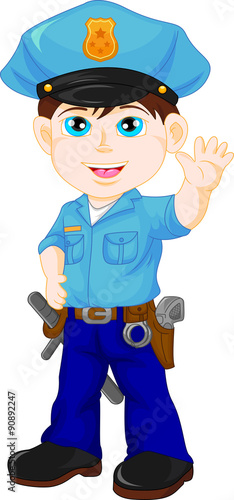 police boy waving