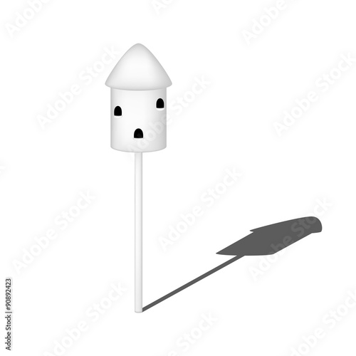 Dovecote in white design with shadow 
