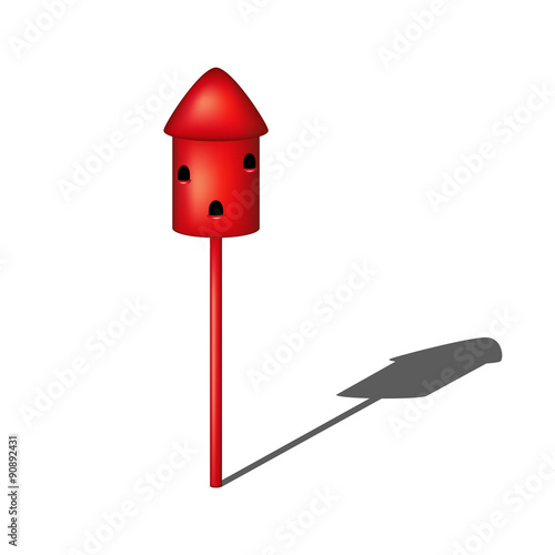 Dovecote in red design with shadow 