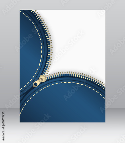 Business flyer template with zipper and place for your text