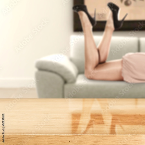 desk and woman legs 